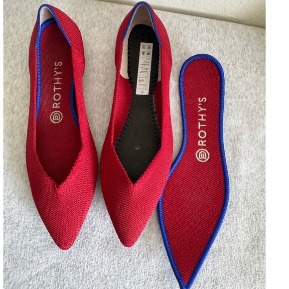 Rothy's The Point Flat in Chili Red Size 9 - Picture 3 of 5